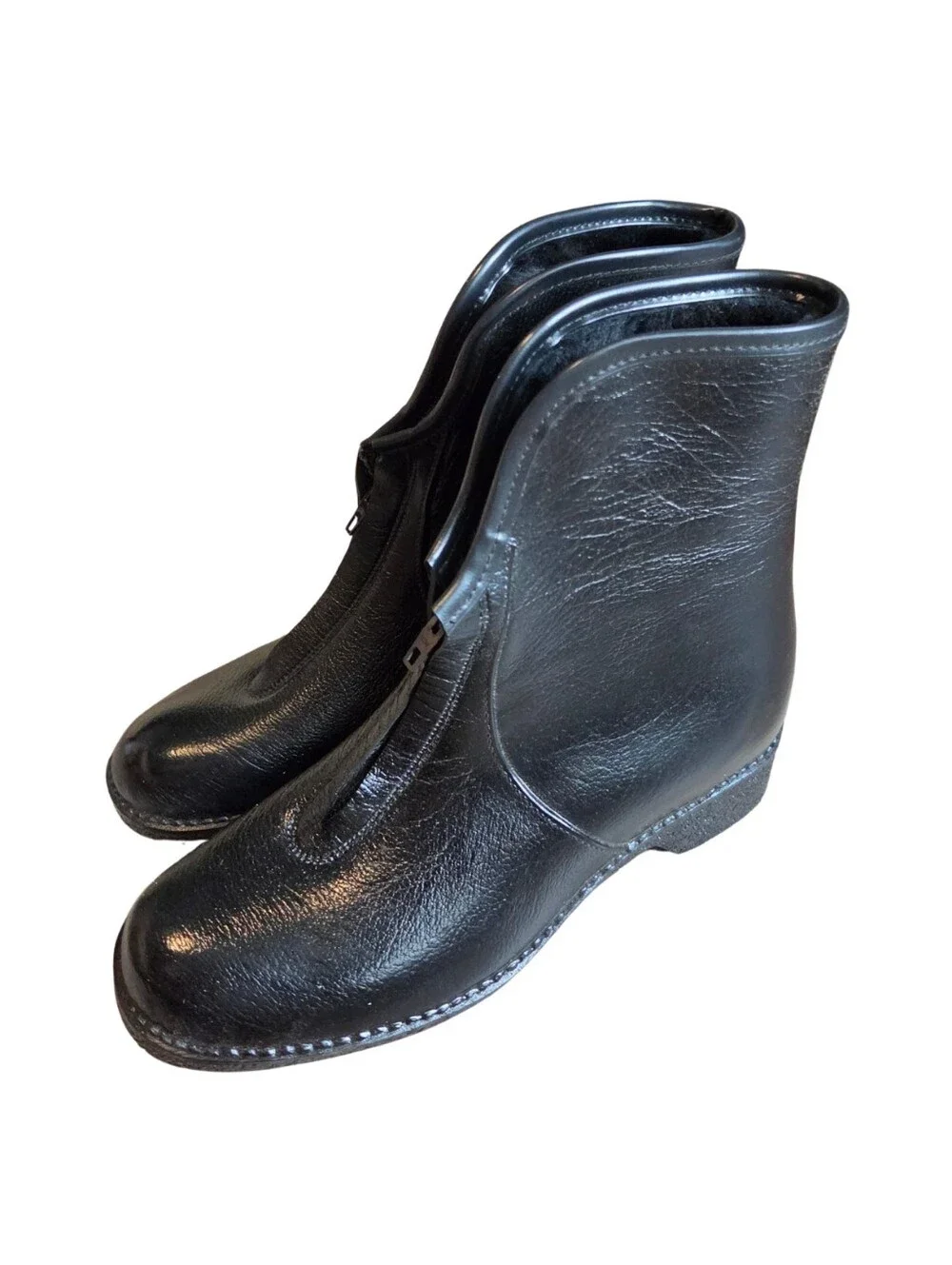 Vtg Waterproof Black Boots Womens 6 Made In USA Faux Fur Lined Commute Gorpcore